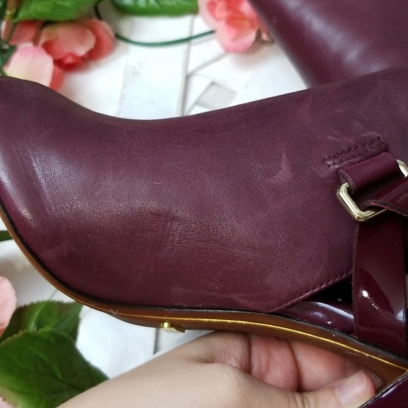 Lauren Ralph Lauren sz 9 Purple Leather Booties - Picture 7 of 8